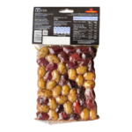Olives grecques mélangées à l’origan Ilida 250 g – face arrière du sachet