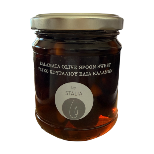 Bocal d’olives Kalamata confites sucrées, spécialité grecque Stalia, 220 g.