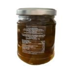 Dos du bocal d’olives vertes confites sucrées avec ingrédients et informations nutritionnelles – spécialité grecque 220 g.