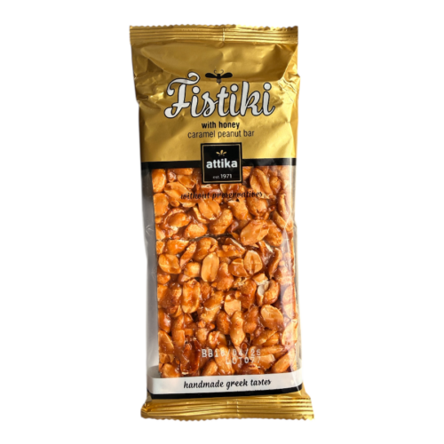 Attika Greek pasteli with peanuts, caramel and honey in 90 g bags