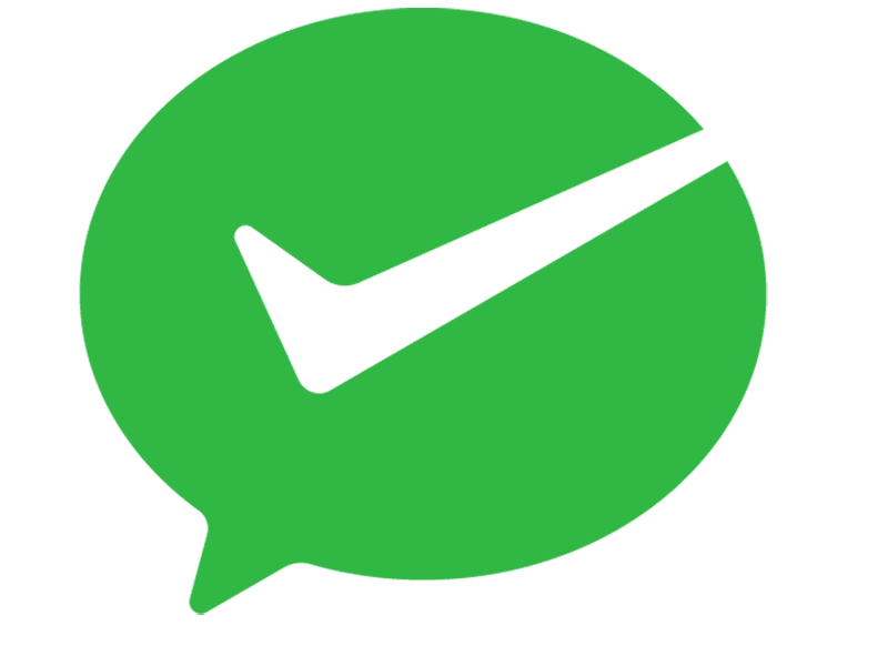 WeChat Pay logo - green mobile payment with white check mark
