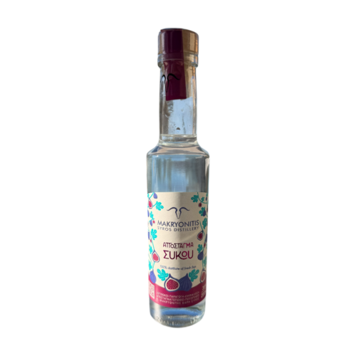 Bouteille de spiritueux de figue grec à base de figues fraîches, Makryonitis Syros Distillery, 40 % vol, 500 ml.
