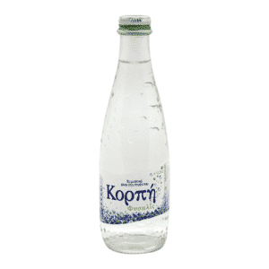 Korpi 330 ml sparkling water bottle, natural and refreshing, produced in Greece.