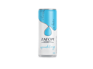 Canette d’eau pétillante Zagori 330 ml, naturelle et rafraîchissante, produite en Grèce
