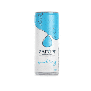 Zagori 330 ml sparkling water can, natural and refreshing, produced in Greece
