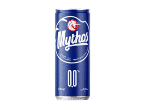 Birra analcolica Mythos 0.0, lager greca, lattina da 330 ml