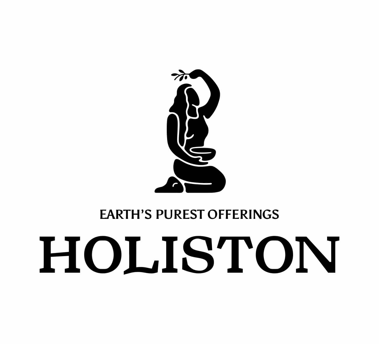 Logo Holiston – illustration d’une femme offrant des olives