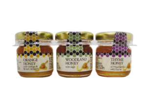 Confezione di 3 mini vasetti di miele di Physis di Creta da 40 g l'uno