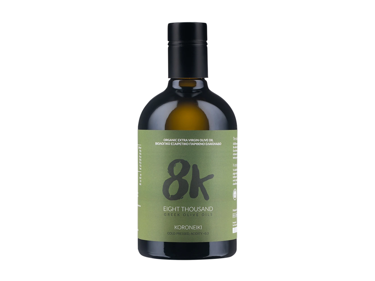 500 ml Flasche natives Olivenöl extra Koroneiki 8K aus biologischem Anbau